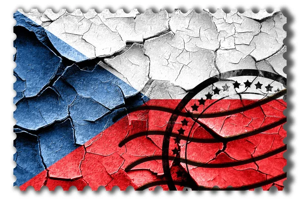 Grunge Czech flag with some cracks and vintage look — Stock Photo, Image