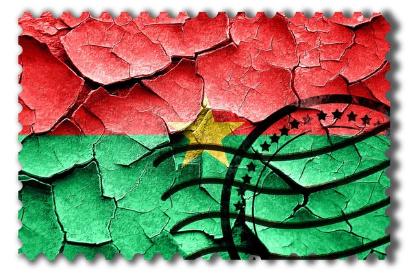 Vlajka Burkiny Faso grunge s nějaké praskliny a retro vzhled — Stock fotografie
