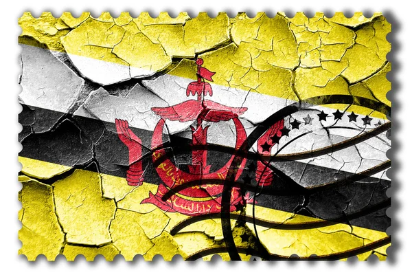 Grunge Brunei Flagge mit einigen Rissen und Vintage Look — Stockfoto