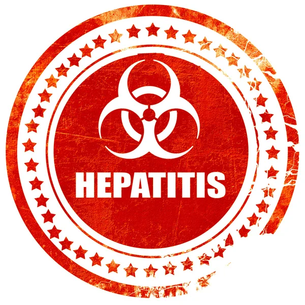Фон концепции вируса гепатита, гранж красный резиновый штамп на — стоковое фото