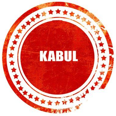 Kabil, grunge kırmızı lastik damgası düz beyaz arka plan üzerinde