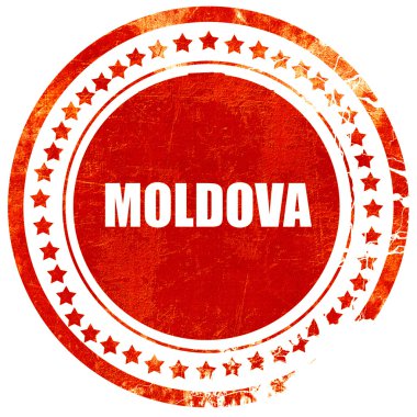 Moldova selamlar, düz beyaz grunge kırmızı kauçuk damga