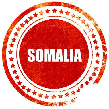 Somali'den selamlar, grunge kırmızı kauçuk damga sıyrık beyaz