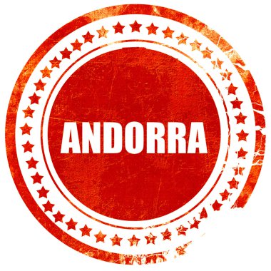Andorra selamlar, düz beyaz grunge kırmızı kauçuk damga