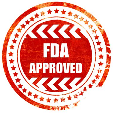 Fda onaylı arka plan, katı bir whit üzerinde grunge kırmızı kauçuk damga