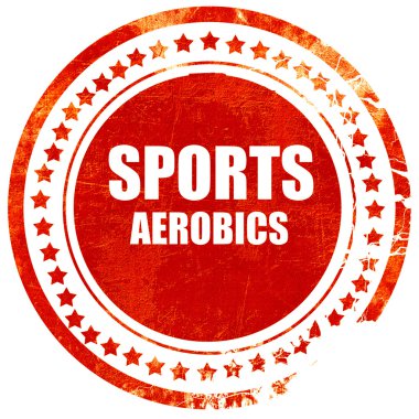 spor aerobik işareti arka plan, grunge kırmızı kauçuk damga bir so