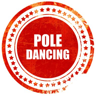 kutup dans işareti arka plan, sağlam bir grunge kırmızı kauçuk damga