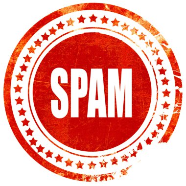 Pürüzsüz çizgiler, grunge kırmızı kauçuk damga o ile spamming arka plan