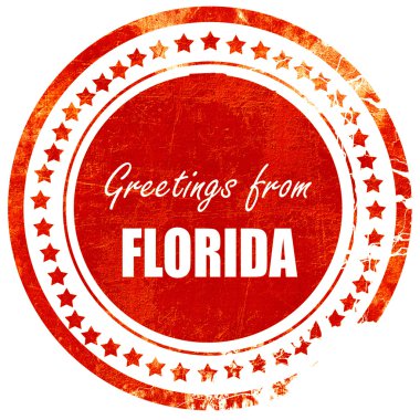 Florida, bir beyaz grunge kırmızı lastik damgası selamlar