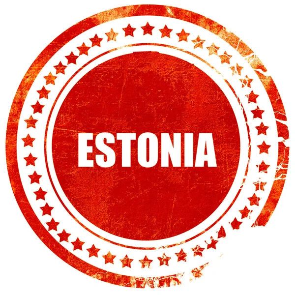 에스토니아, 단단한 백색에 그런 지 빨간색 도장에서 인사말 — 스톡 사진