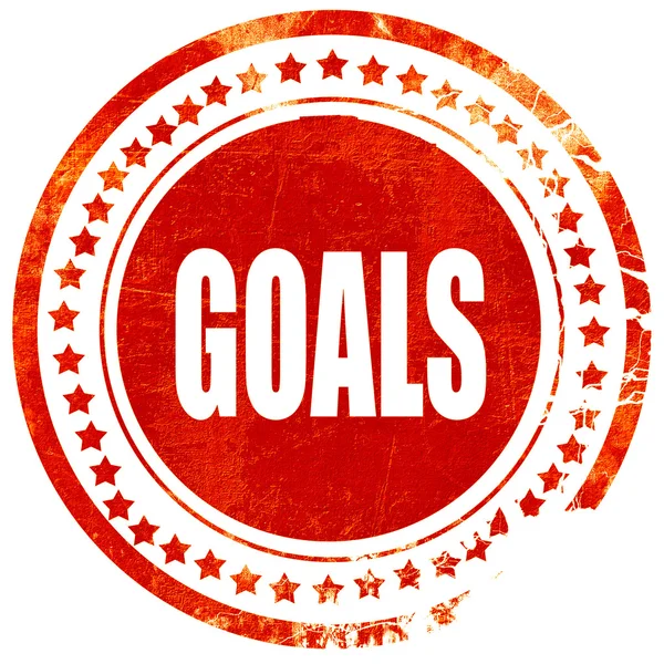 目標、固体白い背景にグランジの赤ゴム印 — ストック写真