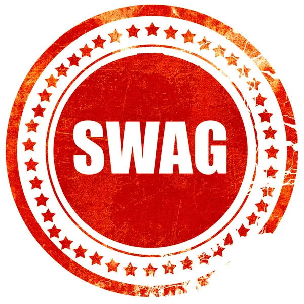 Swag Internet slang, grunge rött gummistämpel på en solid vit ba — Stockfoto