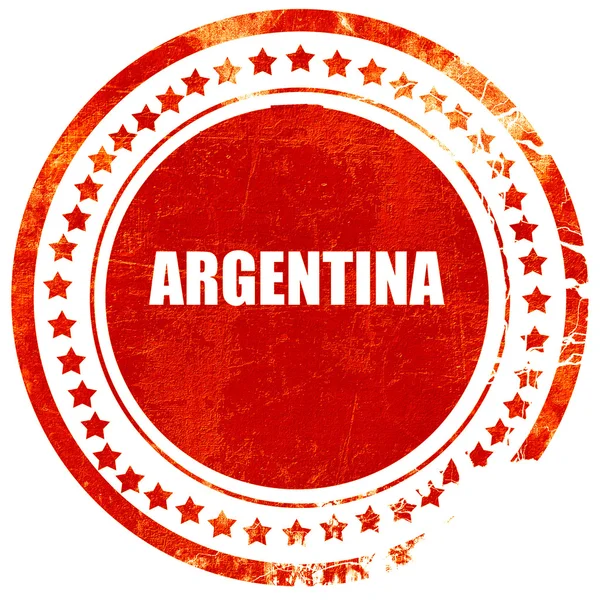 Saudações do argentino, selo de borracha vermelha grunge em um whi sólido — Fotografia de Stock
