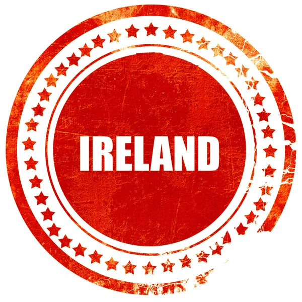 アイルランドからのご挨拶、固体白にグランジ赤いゴムスタンプ — ストック写真
