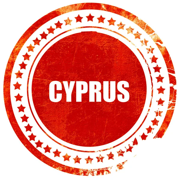 Saludos de Cyprus, sello de goma roja grunge en un blanco sólido — Foto de Stock
