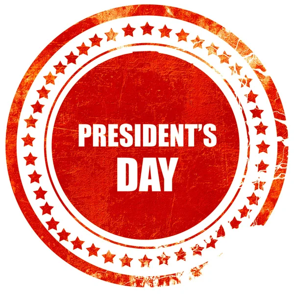 Presidenter dag, grunge rött gummistämpel på en solid vit bakgr — Stockfoto