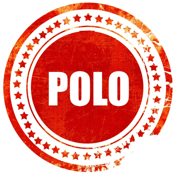 Polo signo de fondo, grunge sello de goma roja en un sólido blanco b —  Fotos de Stock