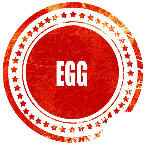Смачний знак яйця, гранжева червона гумова марка на твердому білому спині — стокове фото