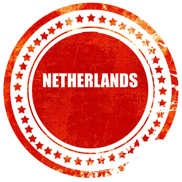 Salam dari netherlands, grunge cap karet merah pada w padat — Stok Foto
