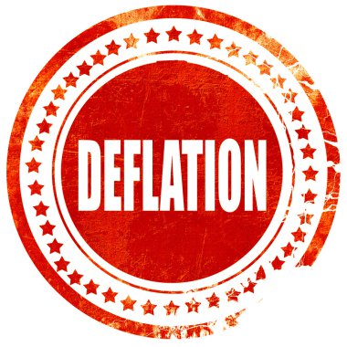 Deflasyon işareti arka plan, grunge kırmızı lastik damga sağlam bir wh üzerinde