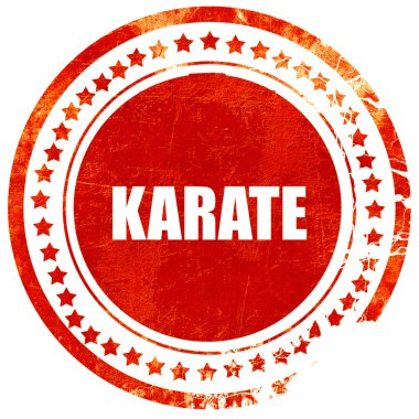 karate işareti arka plan, düz beyaz grunge kırmızı kauçuk damga