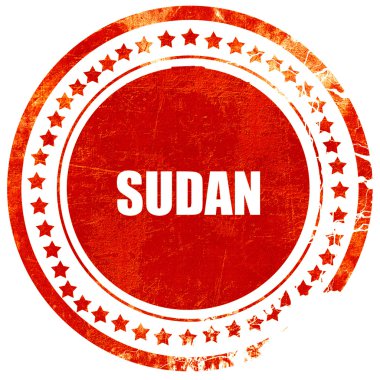 Sudan selamlar, düz beyaz b üzerinde grunge kırmızı kauçuk damga