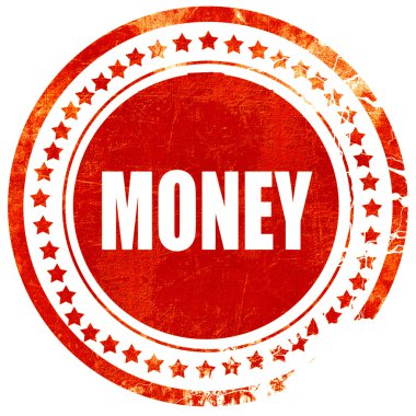 para, grunge kırmızı lastik damgası düz beyaz arka plan üzerinde