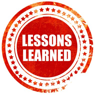 Dersler grunge kırmızı lastik damga üzerinde sağlam bir beyaz backgr