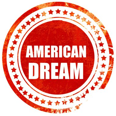 amerikan rüyası, düz beyaz bir backgro üzerinde grunge kırmızı kauçuk damga