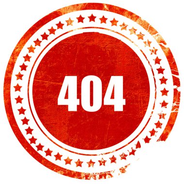 404 sayfa, düz beyaz arka plan üzerinde grunge kırmızı kauçuk damga