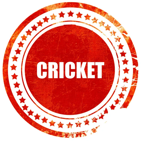 Cricket sign background, grunge red rubber stamp on a solid whit — Stock Photo, Image