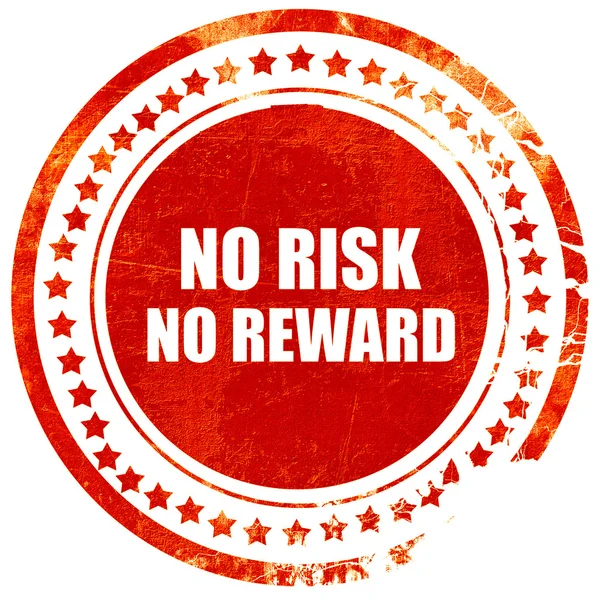 No risk no reward, grunge red rubber stamp on a solid white back — Stock Photo, Image