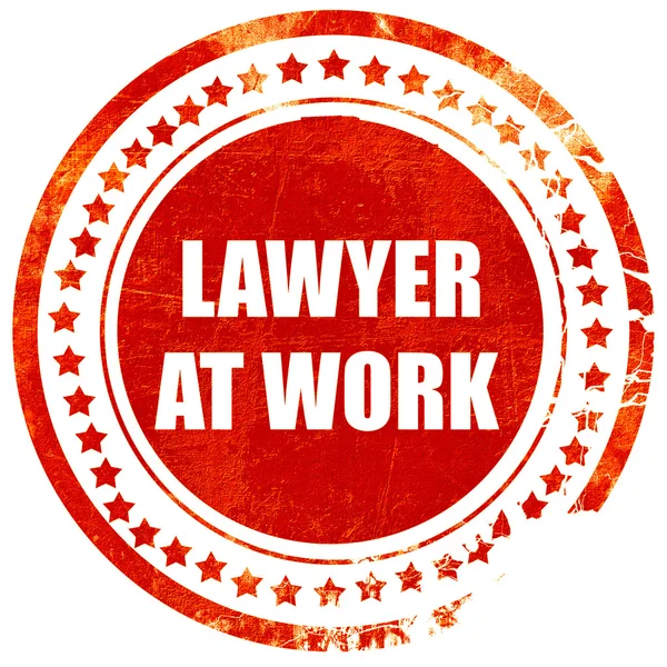 Avukat iş, grunge kırmızı lastik damga üzerinde sağlam bir beyaz backgro — Stok fotoğraf