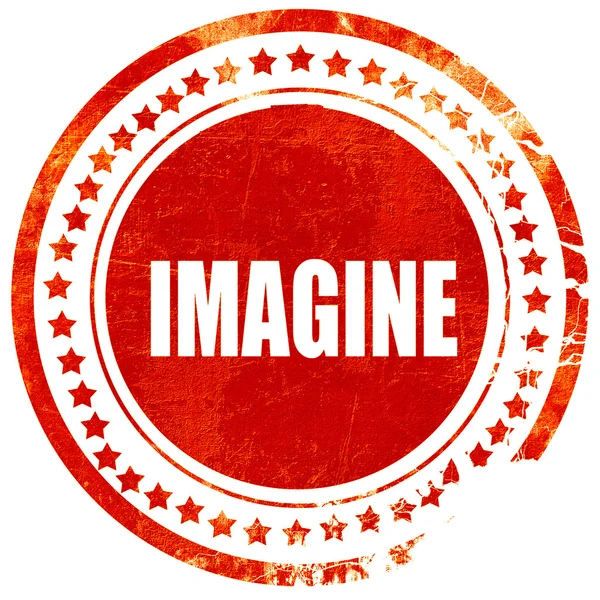Imagine, grunge selo de borracha vermelho em um fundo branco sólido — Fotografia de Stock
