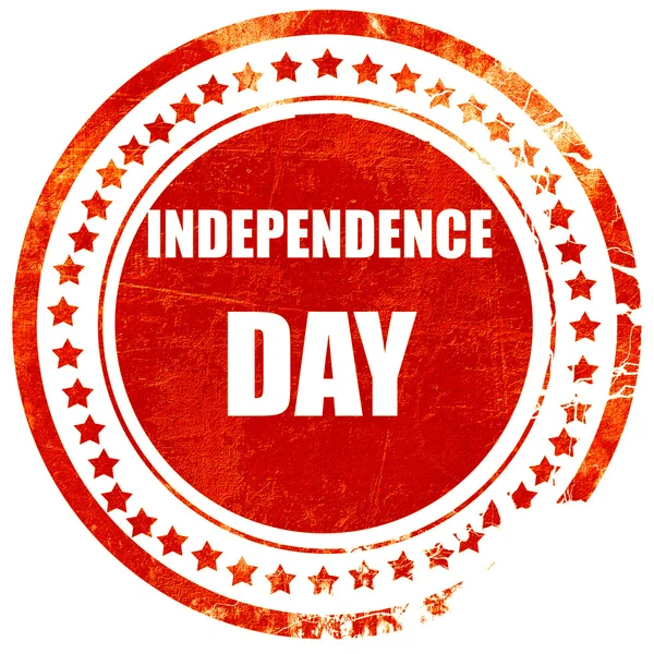 Feliz día de la independencia, sello de goma roja grunge en un blanco sólido —  Fotos de Stock