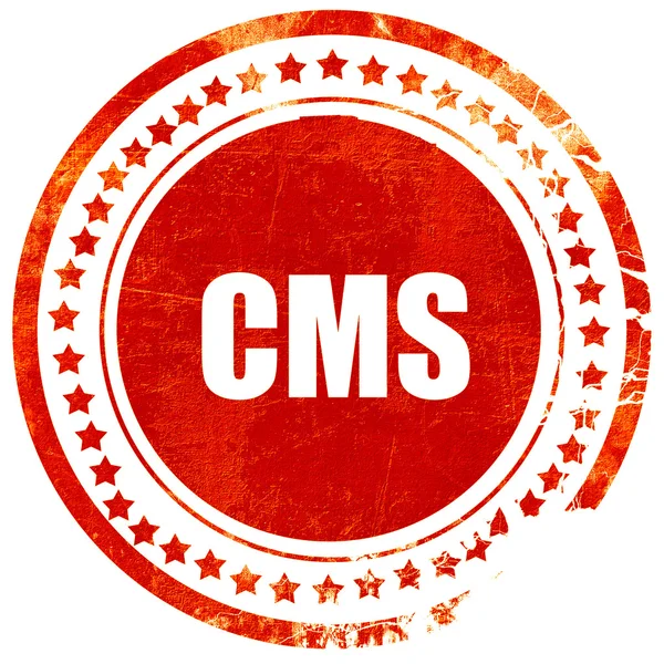 CMS, grunge röda gummistämpel på en solid vit bakgrund — Stockfoto