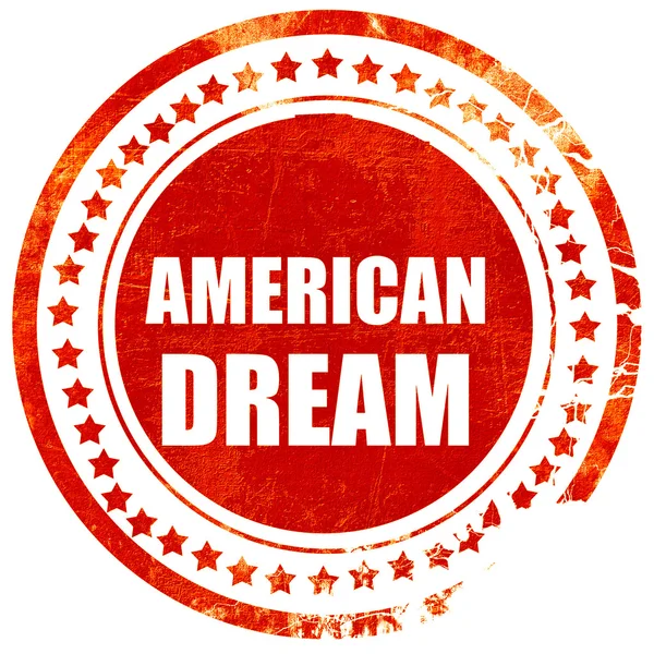 American Dream, grunge rode rubber stempel op een effen witte blauw — Stockfoto