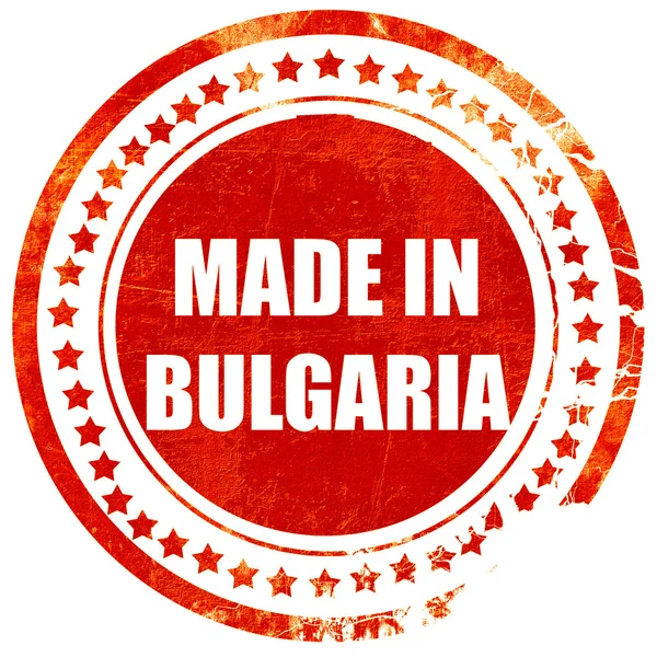 Wykonane w Bułgarii, grunge czerwona pieczęć gumowe na stałe biały ciemny — Zdjęcie stockowe
