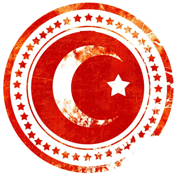 Islam símbolo de la fe, grunge sello de goma roja en un bac blanco sólido —  Fotos de Stock
