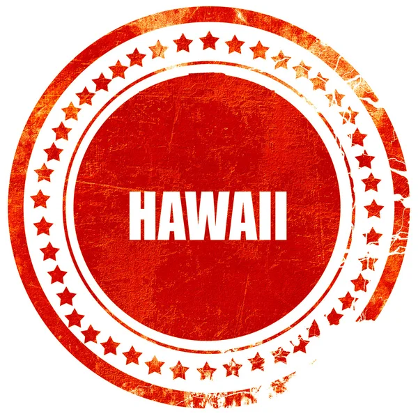 Hawaii, selo de borracha vermelha grunge em um fundo branco sólido — Fotografia de Stock
