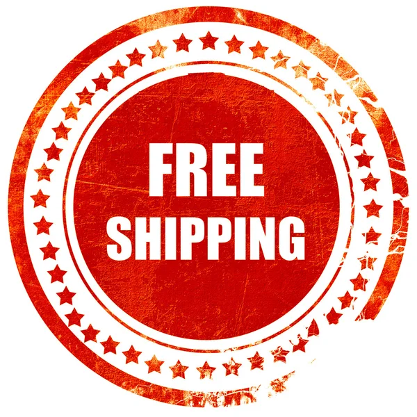 Free shipping sign, grunge red rubber stamp on a solid white bac — Stock Photo, Image