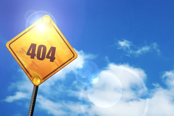 푸른 하늘과 흰 구름과도 표지판을 노란색: 404 페이지 — 스톡 사진