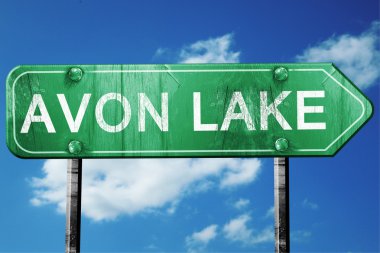 avon lake yol işaret, hasarlı ve aşınmış bak