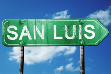 San luis yol işaret, hasarlı ve aşınmış bak