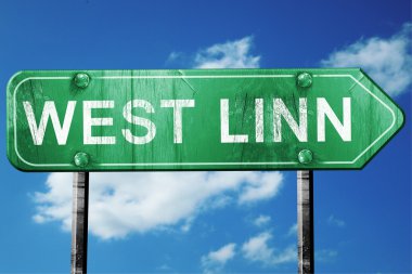 West linn yol işaret, yıpranmış ve hasarlı bir görünüm