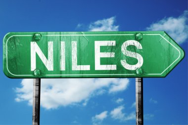 Niles'ı yol işaret, hasarlı ve aşınmış bak