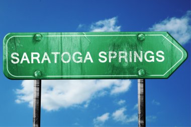 saratoga springs yol işaret, hasarlı ve aşınmış bak