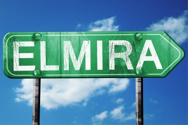 elmira yol işaret, hasarlı ve aşınmış bak