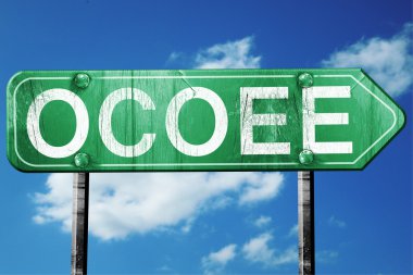 Ocoee yol işaret, yıpranmış ve hasarlı bir görünüm