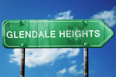 glendale heights yol işaret, hasarlı ve aşınmış bak